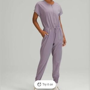 Lululemon Stretch Travel Woven Jumpsuit – Dusky Lavender, Size 14